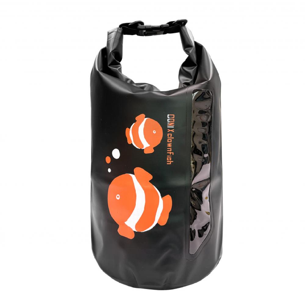 小丑魚橘白條紋防水包 (黑色透視款)